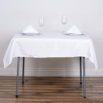 White Square Seamless Polyester Tablecloth 54"x54"