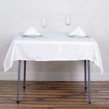 Square White Polyester Tablecloth 54 Inch