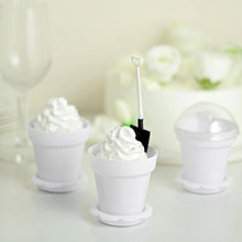 12 Pack White Colored Small Favor Jars Succulent Pots Ice Cream Cups with Accessories