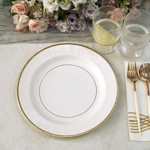 White Sunray Paper Plates With Gold Rim 10 Inch 25 Pack