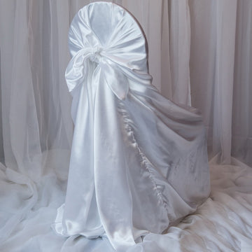 Transform Ordinary Chairs into Extraordinary Seating with White Universal Satin Chair Cover
