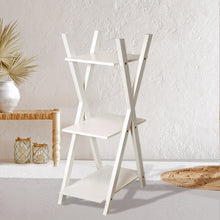 44 Inch 3 Tier White Wooden Plant Stand X Frame Display Shelf Accent Rack