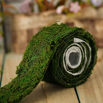 Green Preserved Moss Ribbon Roll, DIY Craft Ribbon 4ft 2" Wide