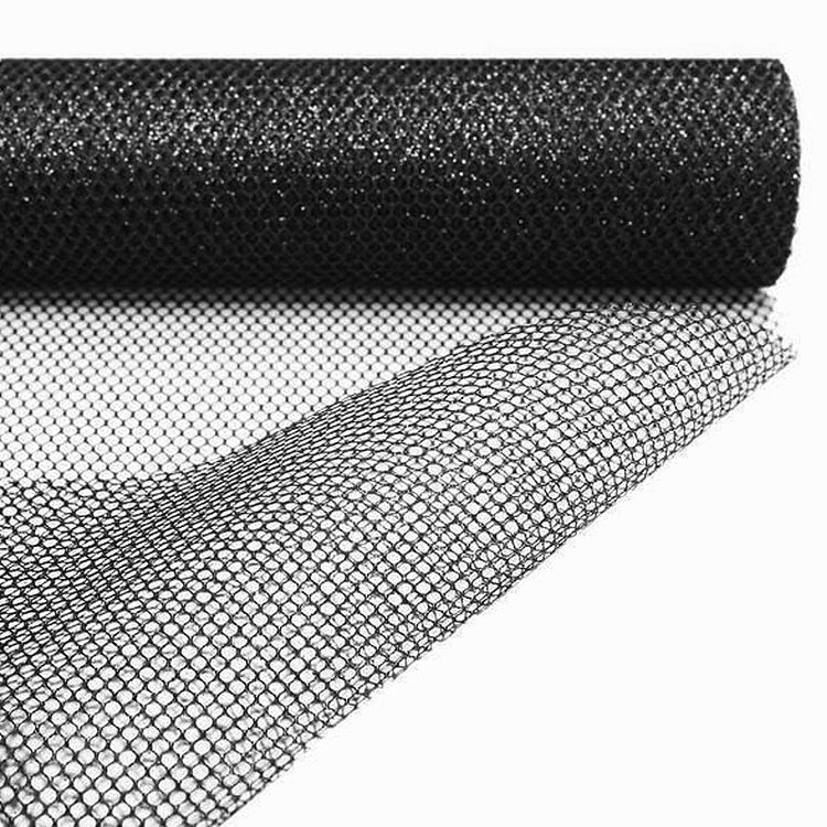 19"x 10 Yards | Black | Polyester Hex Deco Mesh Rolls | Mesh Netting Fabric | Waffle Weave Fabric by the Yard#whtbkgd