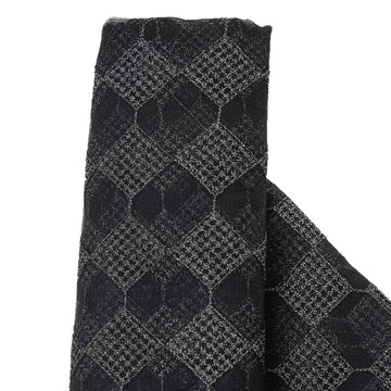 Black / Silver Buffalo Plaid Polyester Fabric Roll, Checkered Netting DIY Craft Fabric Bolt 54"x4 Yards