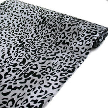 Black And Silver Leopard Print Taffeta Fabric Bolt 54 Inch x 10 Yard#whtbkgd