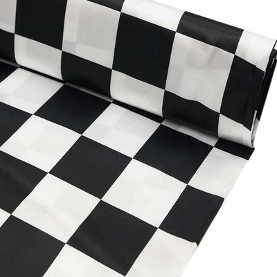 Black and white checkered tablecloth roll for events and decorations