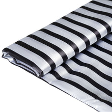 54inch x 10 Yards Black / White Satin Stripe Fabric Bolt, DIY Craft Fabric Roll