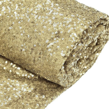 Champagne Premium Sequin Fabric Bolt, Sparkly DIY Craft Fabric Roll 54"x4 Yards
