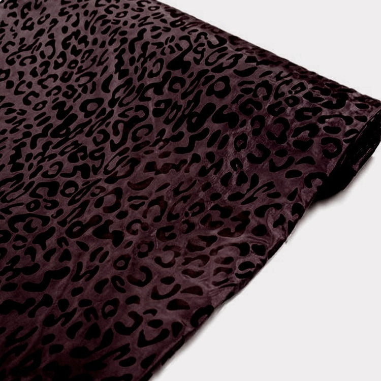 Chocolate Leopard Print Taffeta Fabric Roll 54 Inch x 10 Yard#whtbkgd