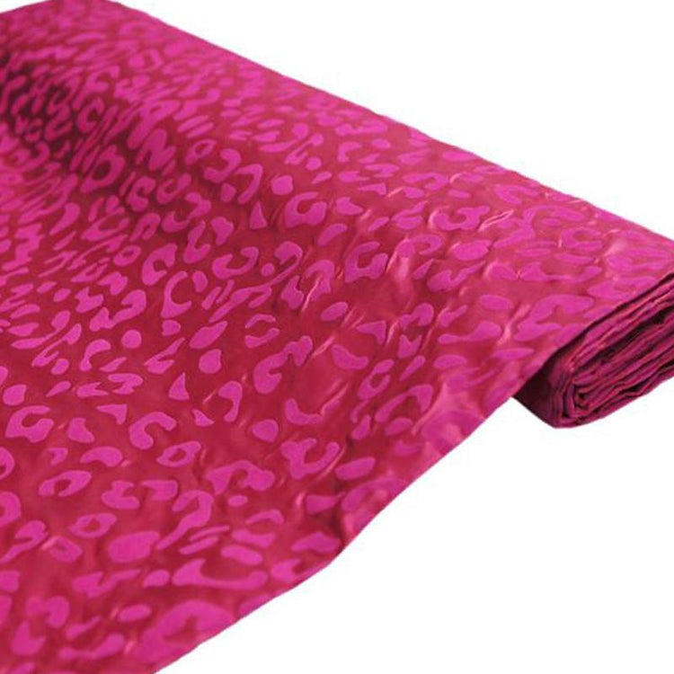 Fuchsia Leopard Print Taffeta Fabric Roll 54 Inch x 10 Yard#whtbkgd