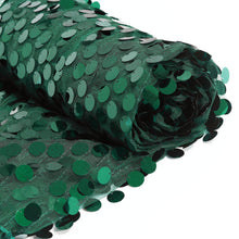 Bolt Of 54 Inch By 4 Yards Fabric In Hunter Emerald Green Big Payette Sequin