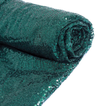 Hunter Emerald Green Premium Sequin Fabric Bolt, Sparkly DIY Craft Fabric Roll 54"x4 Yards