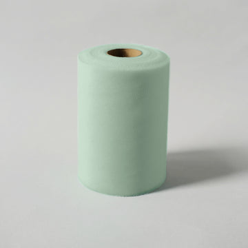 Mint Tulle Fabric Bolt, Sheer Fabric Spool Roll For Crafts 6"x100 Yards