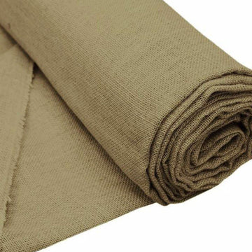 Natural Burlap Fabric Roll, Jute DIY Craft Fabric Bolt 60"x10 Yards