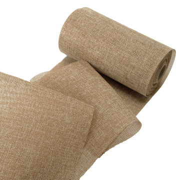 6"x10 Yards Natural Polyester Burlap Fabric Roll
