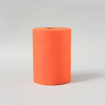 Orange Tulle Fabric Bolt, Sheer Fabric Spool Roll For Crafts 6"x100 Yards
