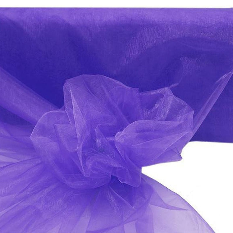 54"x40 Yards Sheer Organza Fabric Bolt - Purple#whtbkgd