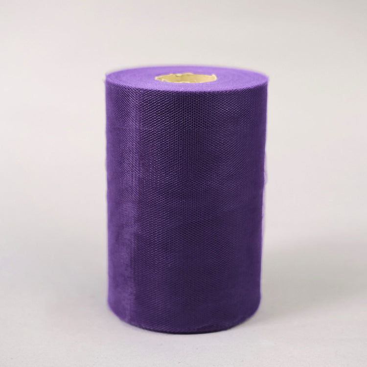 6 Inch x 100 Yards Tulle Sheer Purple Fabric Bolt Spool Roll
