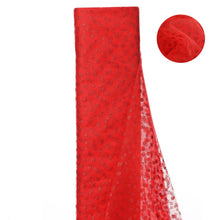 54"x15 Yards Red Glitter Polka Dot Tulle Fabric Bolts