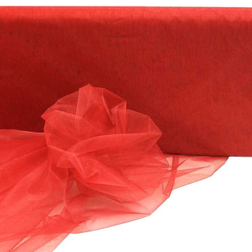 Red Sheer Organza Fabric Bolt, DIY Craft Fabric Roll 54"x40 Yards