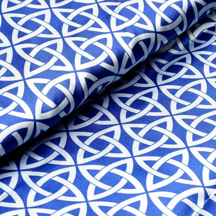 54inch x 10 yards Royal Blue Zen Design Satin Fabric Bolt, DIY Craft Fabric Roll#whtbkgd