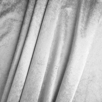 Silver Soft Velvet Fabric Bolt, DIY Craft Fabric Roll 65"x5 Yards