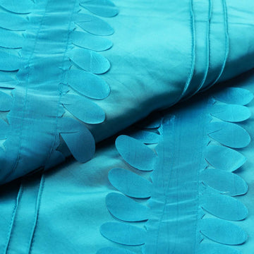 Turquoise Petal Taffeta Fabric Bolt, Leaf Taffeta DIY Craft Fabric Roll 54"x5 Yards