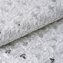 54inch x 4 Yards White / Silver Sequin Tulle Satin Fabric Bolt, DIY Craft Fabric Roll#whtbkgd