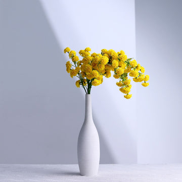 2 Bushes Yellow Artificial Silk Chrysanthemum Mum Flower Bouquet 33"
