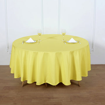Yellow Seamless Polyester Round Tablecloth 90"