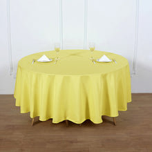 Yellow Polyester Round Tablecloth 90 Inch