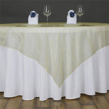 60 Inch Yellow Square Sheer Organza Table Overlay#whtbkgd