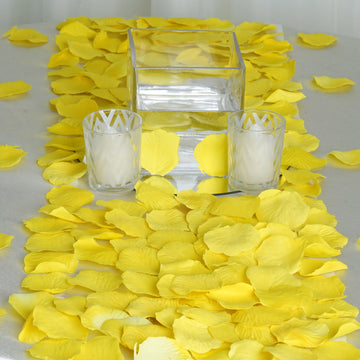 500 Pack Yellow Silk Rose Petals Table Confetti or Floor Scatters