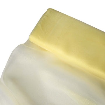 Yellow Solid Sheer Chiffon Fabric Bolt, DIY Voile Drapery Fabric 54"x10yd