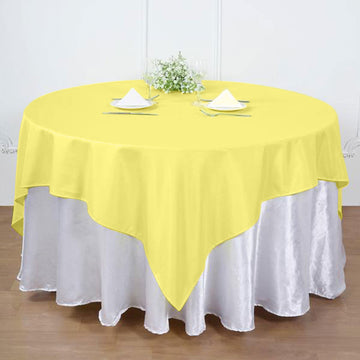 Yellow Square Seamless Polyester Table Overlay 54"x54"