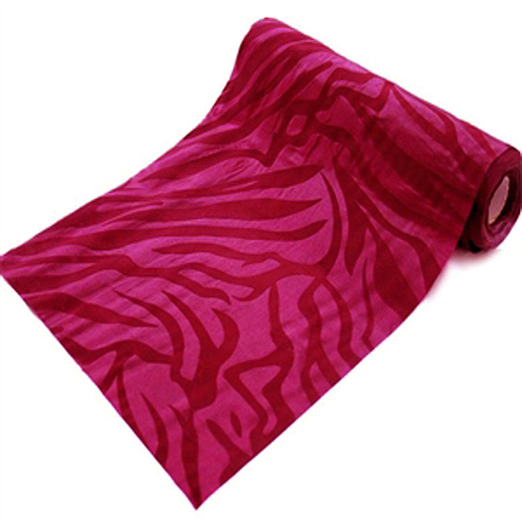 12" x 10 Yards | Zebra Print Taffeta Fabric Roll | Animal Print Fabric - Fuchsia#whtbkgd