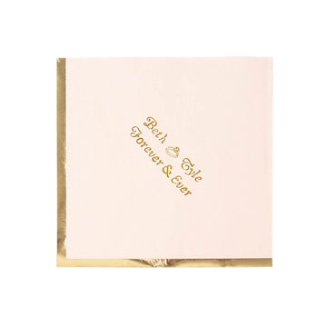 100 Pack Personalized Gold Foil Edge 2 Ply Soft Paper Napkins, Cocktail Beverage Napkins With Small Emblem 13"x13"