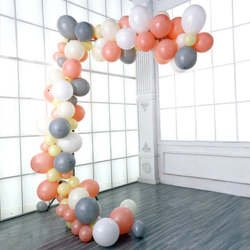 110 Pack | Cream, Gray and Peach DIY Balloon Garland Arch Party Kit