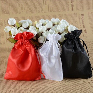 Create Unforgettable Memories with Silver Satin Drawstring Bags