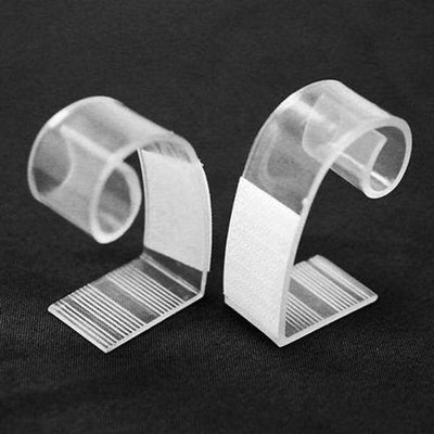 Clear adhesive cable clips for organizing cables and wires
